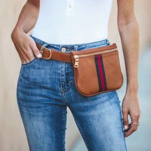 Vici Juno Fanny Pack Tan Cognac Faux Leather NEW